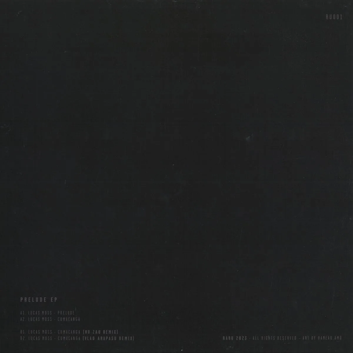 Back cover — Lucas Moss — Prelude (Nu Zau & Vlad Arapasu Remix)