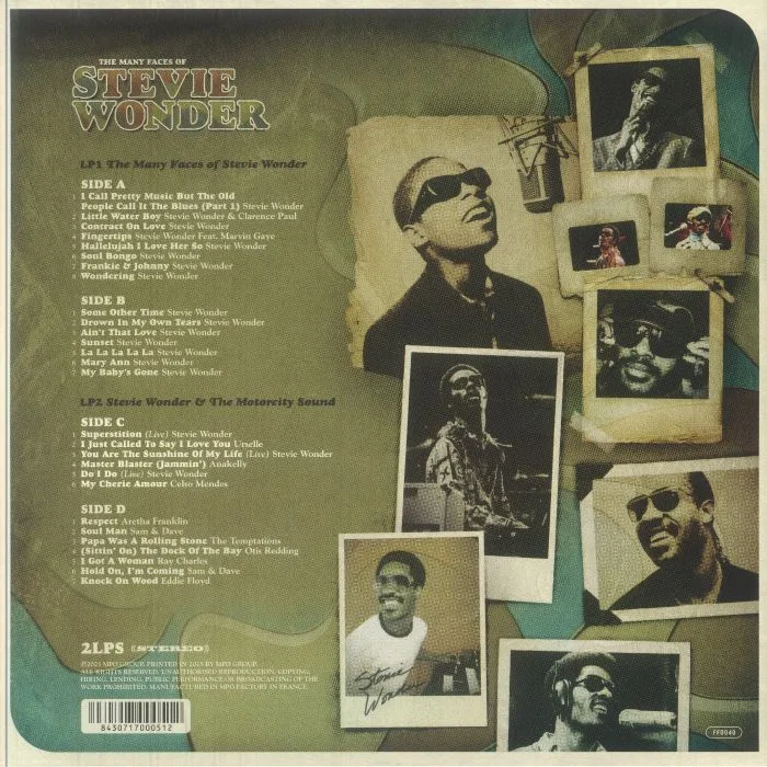 Back cover — Stevie WONDER / VARIOUS — The Many Faces Of Stevie Wonder