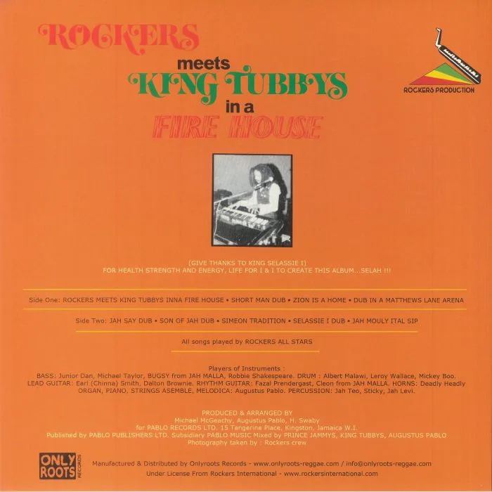Back cover — AUGUSTUS PABLO — Rockers Meets King Tubbys In A Fire House