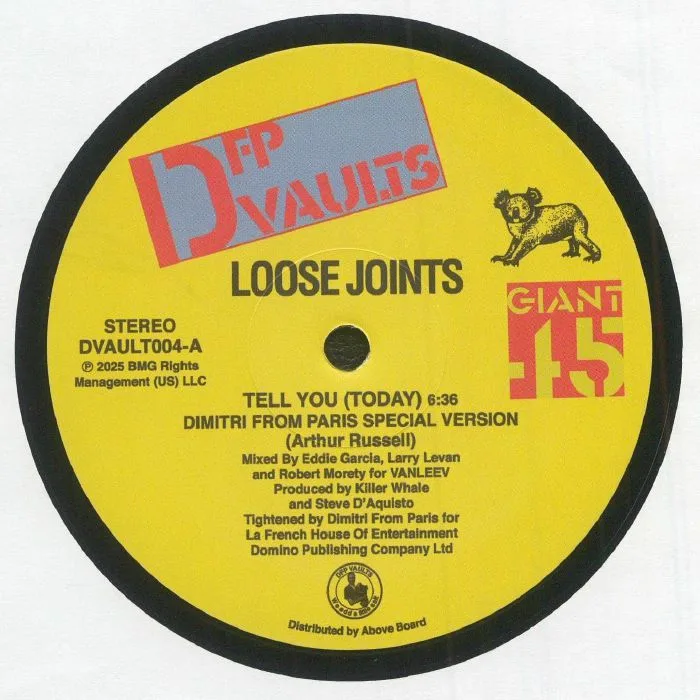 Лицевая сторона обложки — LOOSE JOINTS — Tell You (Today) (Dimitri From Paris Special Version)
