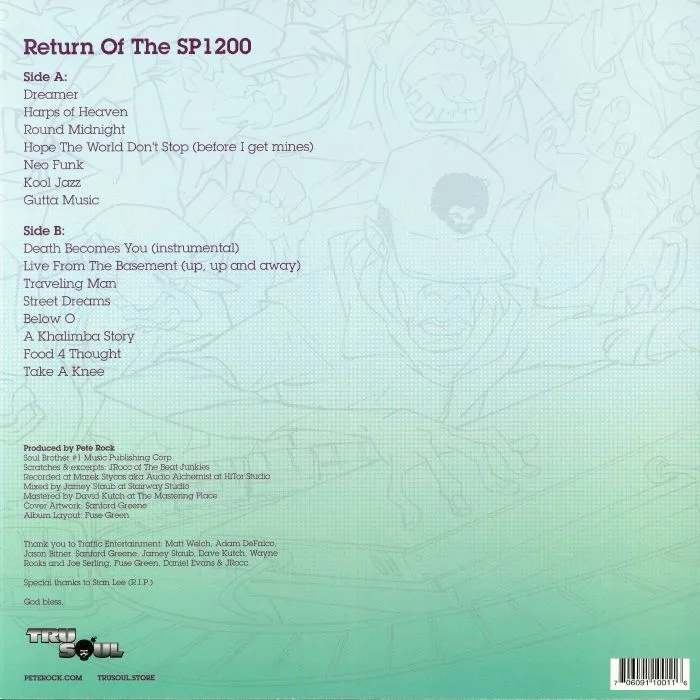 Back cover — Pete ROCK — Return Of The SP1200 (Record Store Day 2019)