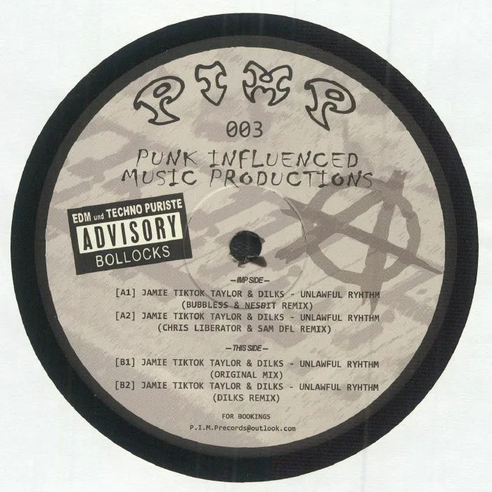 Front cover — JAMIE TIKTOK TAYLOR / DILKS — Unlawful Rhythm EP