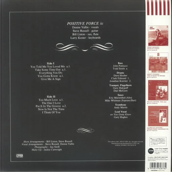 Back cover — POSITIVE FORCE feat DENISE VALLIN — Positive Force