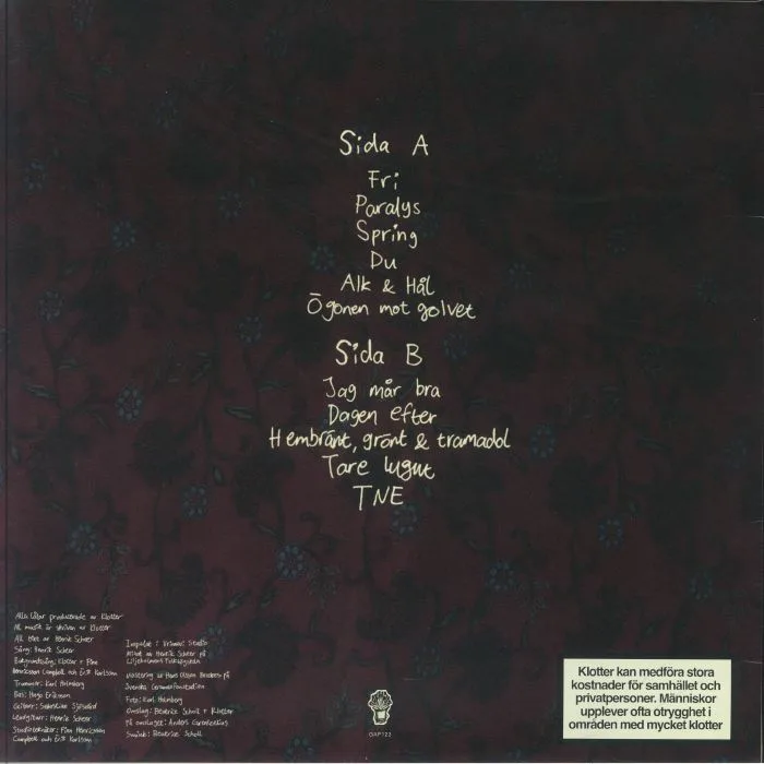 Back cover — KLOTTER — Och Om Du Inte Vet Sa Ar Du Dum