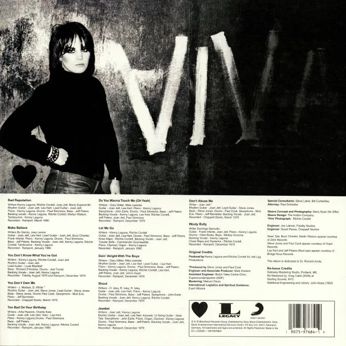 Back cover — Joan JETT — Bad Reputation