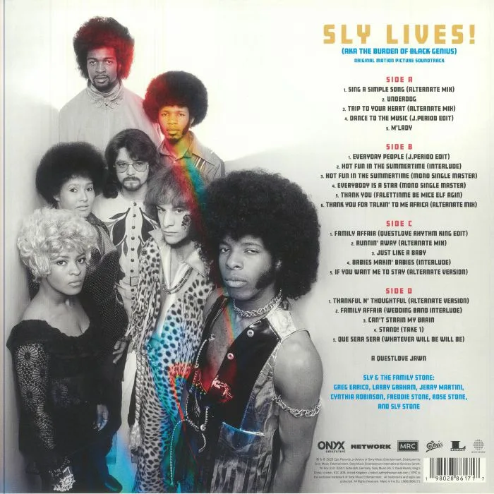 Обратная сторона обложки — SLY & THE FAMILY STONE — Sly Lives! (aka The Burden Of Black Genius) (Soundtrack)