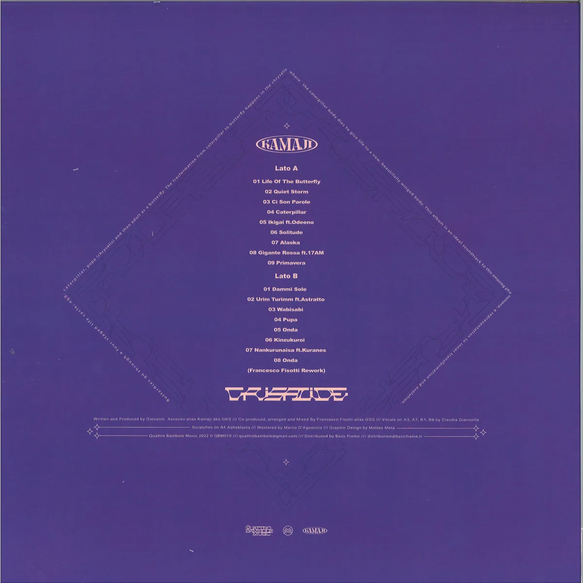 Обратная сторона обложки — Kamaji — Crisalide LP