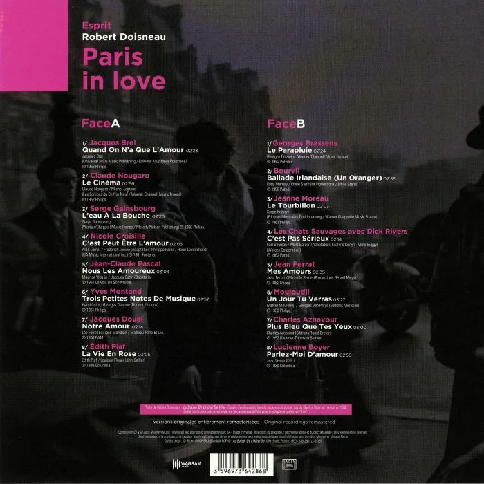 Обратная сторона обложки — VARIOUS — Paris In Love