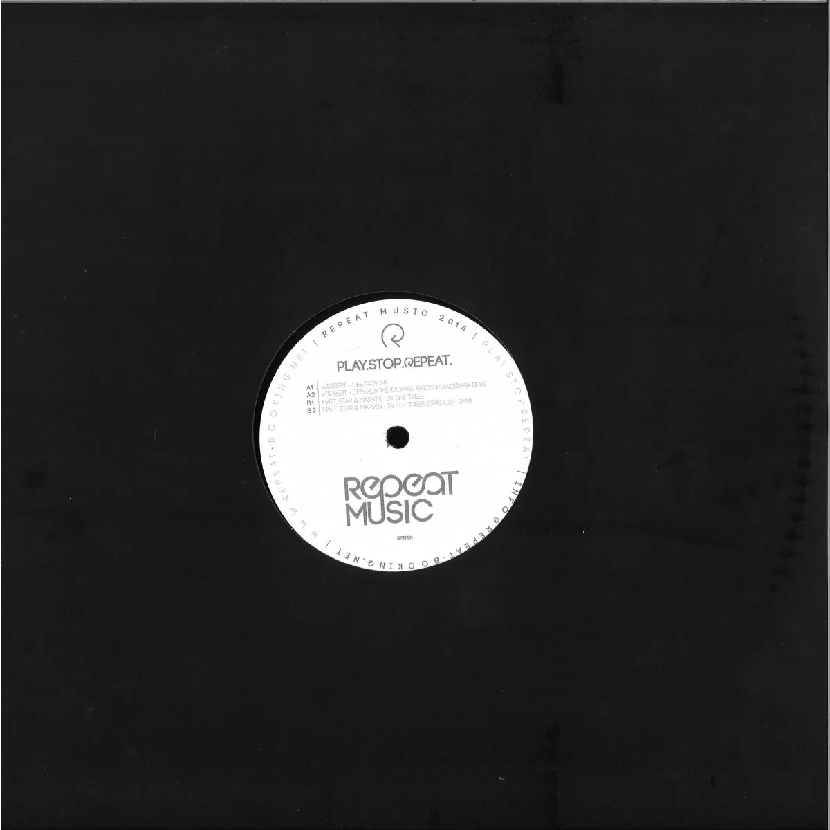 Back cover — Repeat Music — Play, Stop, Repeat