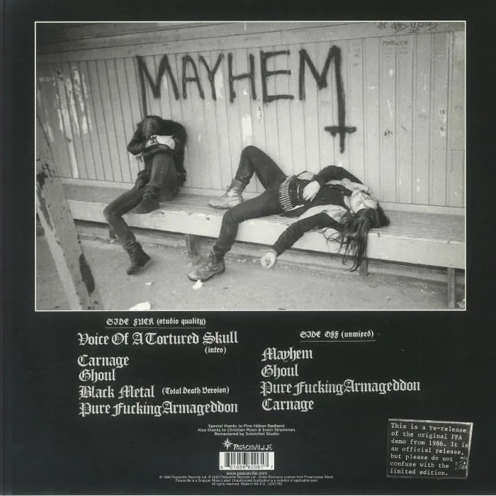 Back cover — MAYHEM — Pure Fucking Armageddon