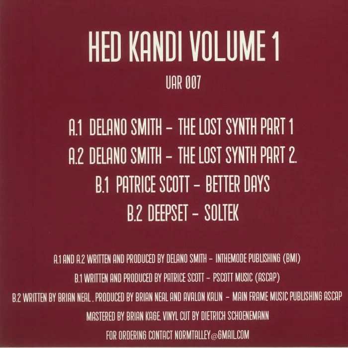 Обратная сторона обложки — Various — Hed Kandi Volume 1