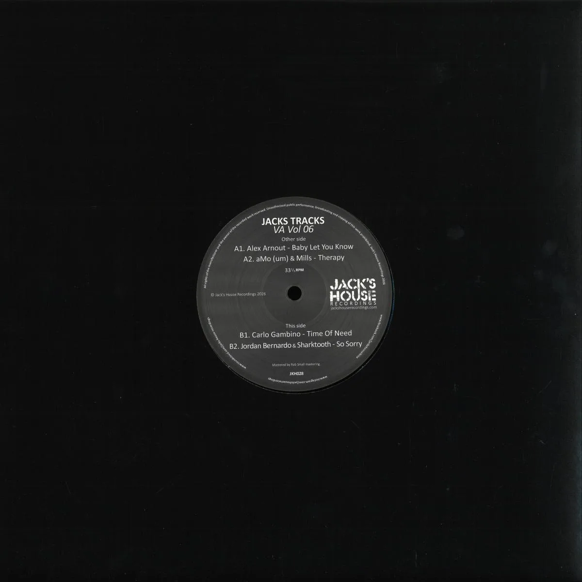 Back cover — Alex Arnout, aMo (um), Mills, Carlo Gambino, Jordan Bernardo, Sharktooth — Jacks Tracks Vol. 6