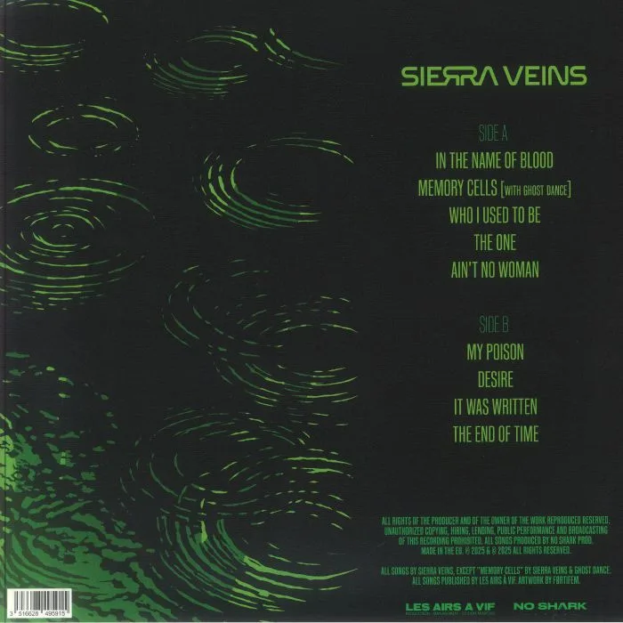 Back cover — SIERRA VEINS — In The Name Of Blood