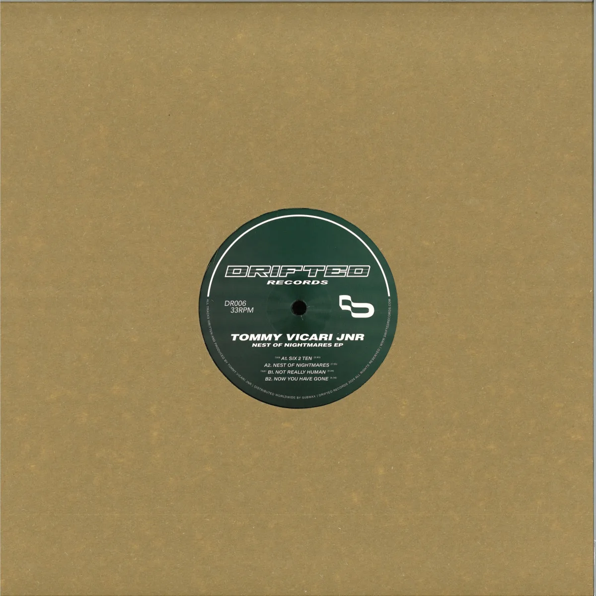 Back cover — Tommy Vicari Jnr — Nest of Nightmares EP