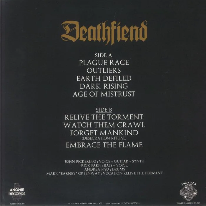 Back cover — DEATHFIEND — Dark Rising