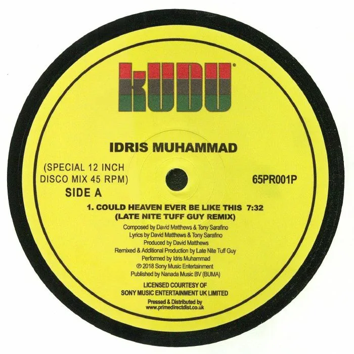 Лицевая сторона обложки — Idris MUHAMMAD — Could Heaven Ever Be Like This (Late Nite Tuff Guy remix & original)