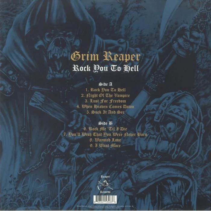 Обратная сторона обложки — GRIM REAPER — Rock You To Hell (reissue)