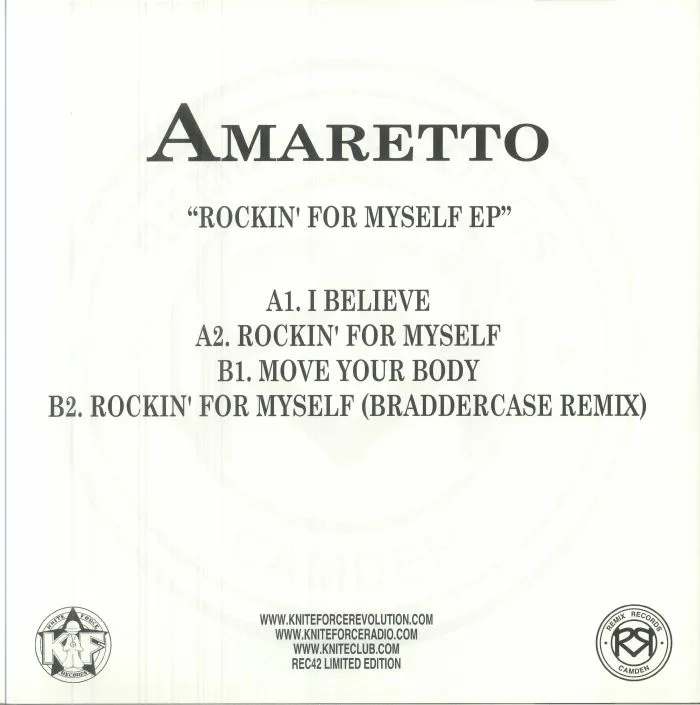 Обратная сторона обложки — AMARETTO — Rockin' For Myself EP