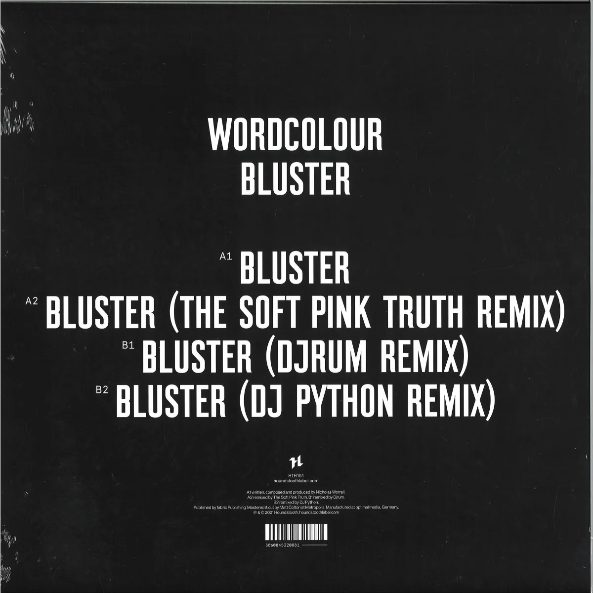 Обратная сторона обложки — Wordcolour — Bluster LP