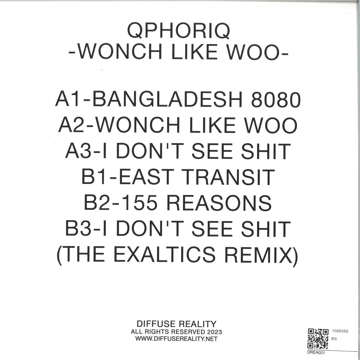 Back cover — Qphoriq — WONCH LIKE WOO EP