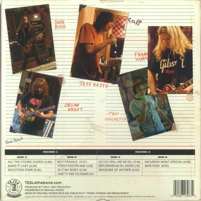 Обратная сторона обложки — TESLA — Real To Reel Vol 2 (Record Store Day RSD 2025) (B-STOCK)