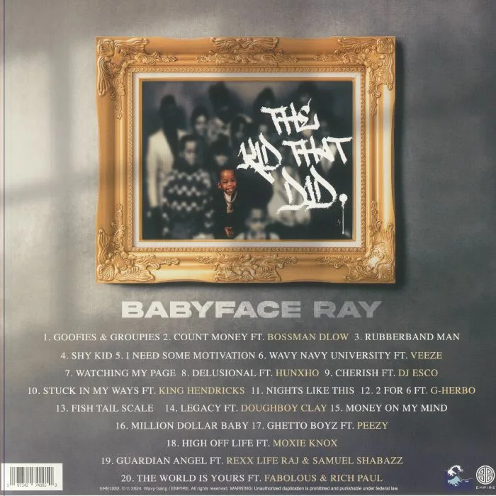 Back cover — BABYFACE RAY — The Kid That Did