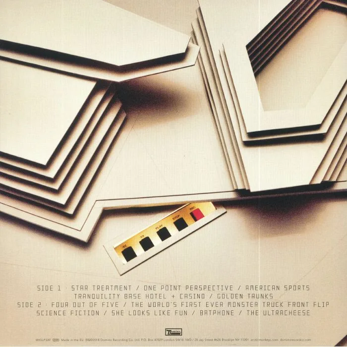 Back cover — ARCTIC MONKEYS — Tranquility Base Hotel & Casino