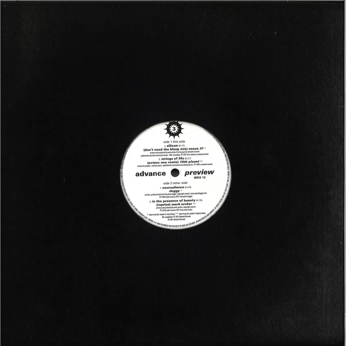 Back cover — Various — Bio Rhythm (re-indulge) 12" Sampler