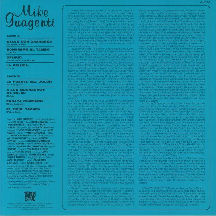 Обратная сторона обложки — Mike GUAGENTI — Salsa Con Charanga (reissue)
