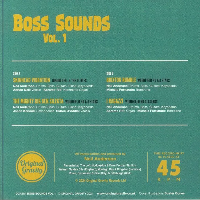 Back cover — Junior DELL & THE D LITES / WOODFIELD RD ALLSTARS — Boss Sounds Vol 1