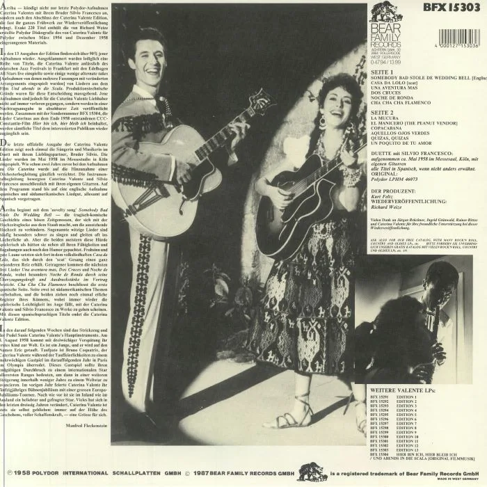 Обратная сторона обложки — Caterina VALENTE — Edition 13: Arriba