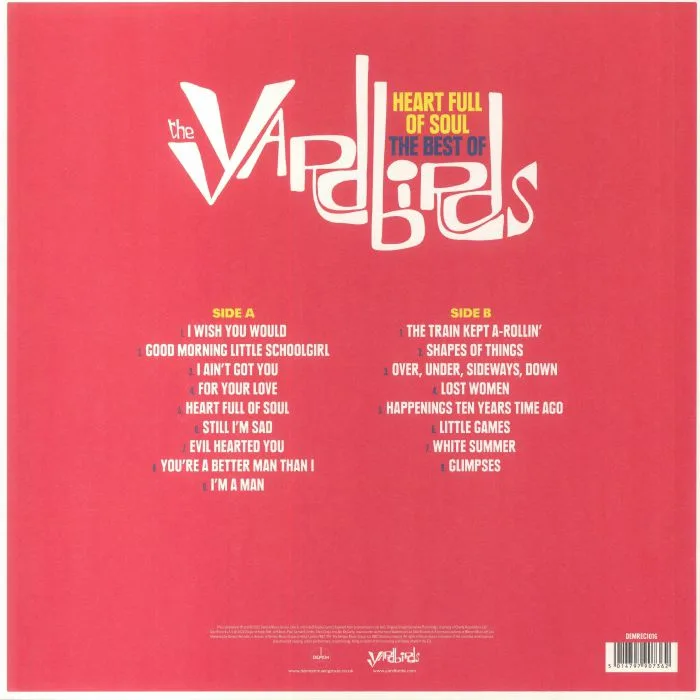 Обратная сторона обложки — The YARDBIRDS — Heart Full Of Soul: The Best Of
