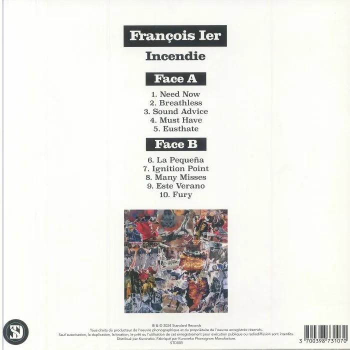 Back cover — Francois IER — Incendie
