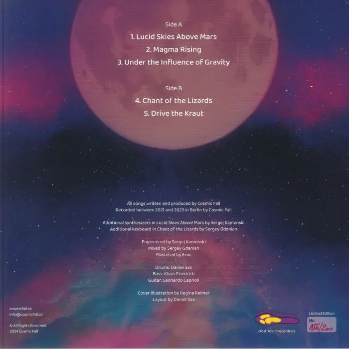 Обратная сторона обложки — COSMIC FALL — Back Where The Fire Flows