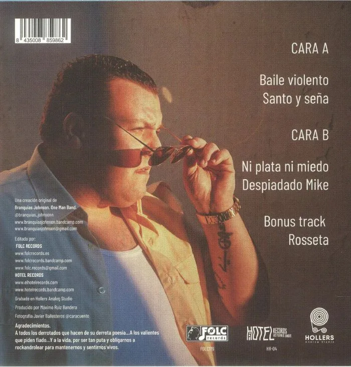 Back cover — BRANQUIAS JOHNSON — Ni Plata Ni Miedo