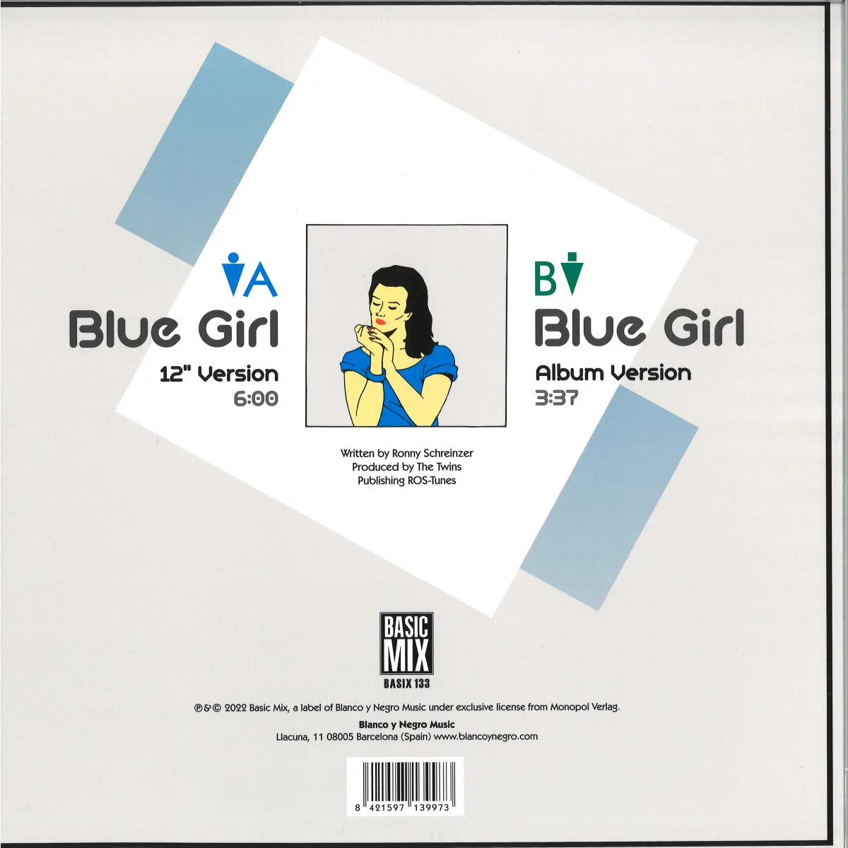 Обратная сторона обложки — The Twins — Blue Girl
