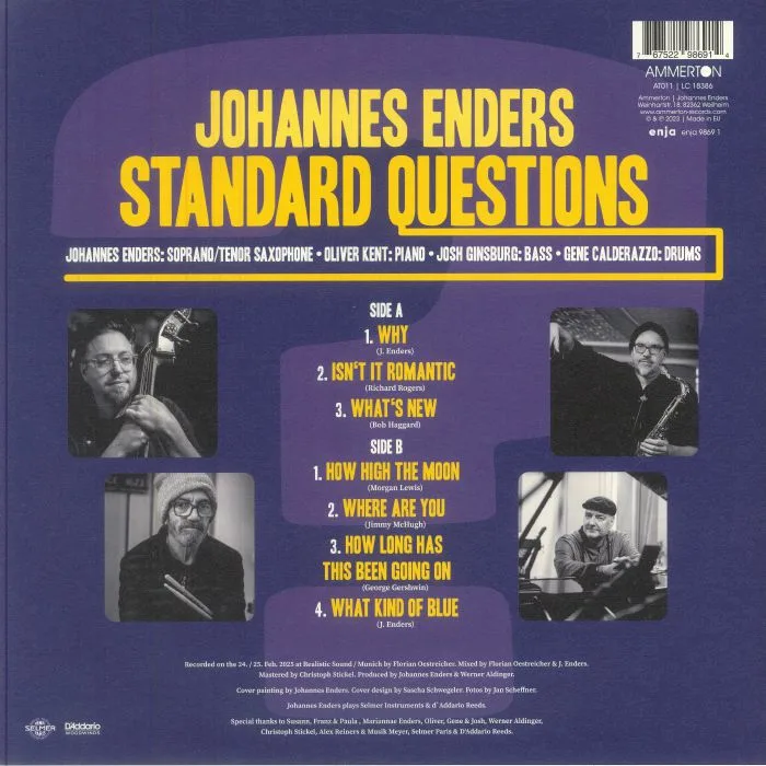 Обратная сторона обложки — Johannes ENDERS — Standard Questions