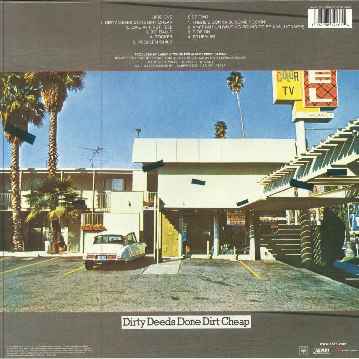Back cover — AC / DC — Dirty Deeds Done Dirt Cheap (AC / DC 50th Anniversary Edition)