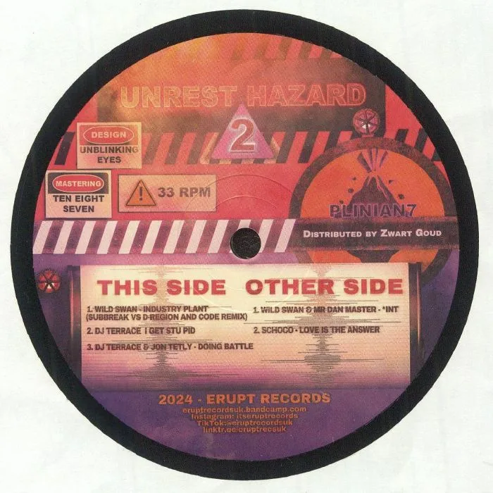 Front cover — WILD SWAN / DJ TERRACE / JON TETLY / MR DAN MASTER / SCHOCO — Unrest Hazard 2