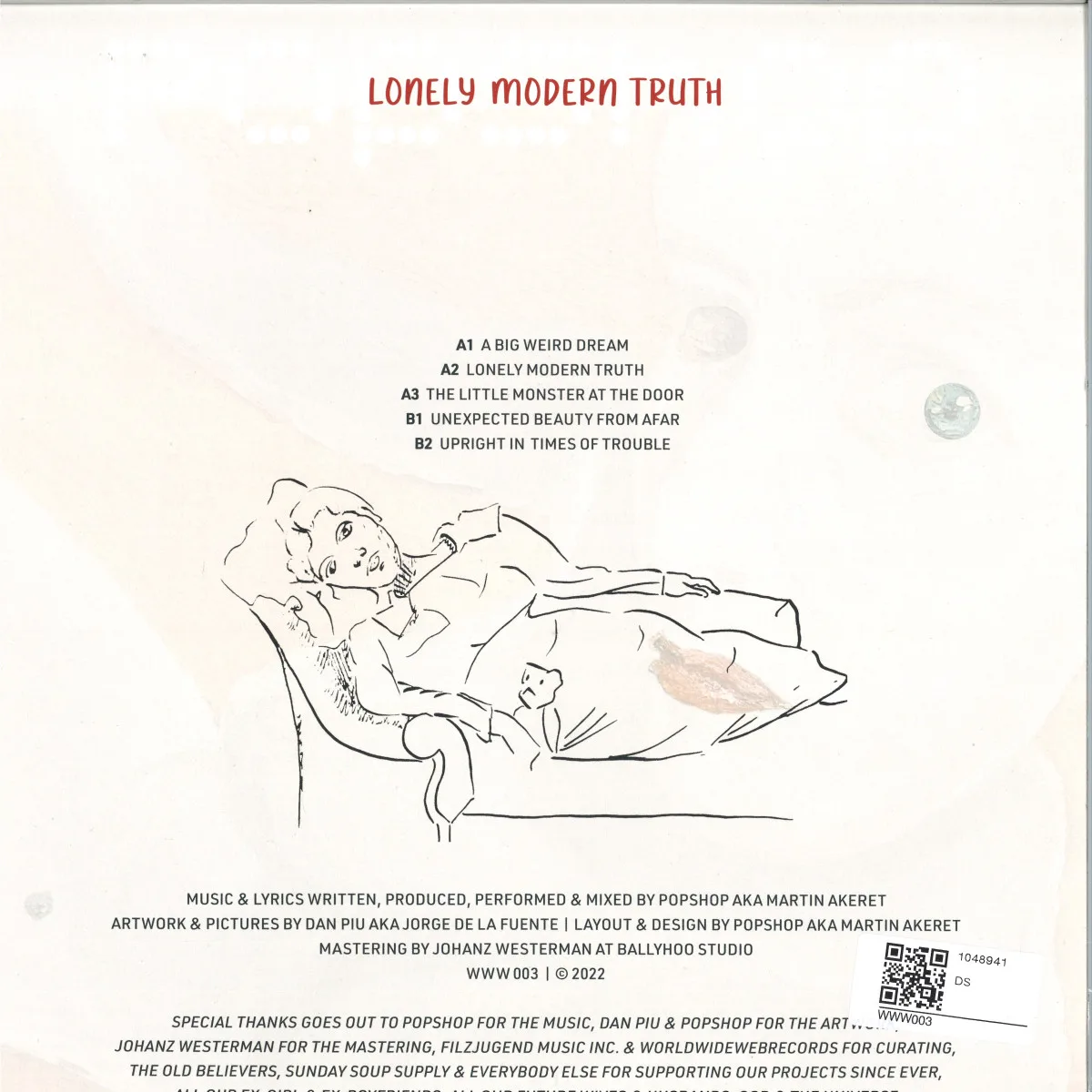 Обратная сторона обложки — Popshop — Lonely Modern Truth