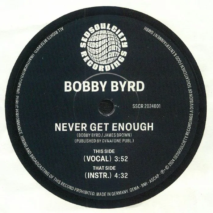 Bobby BYRD — Never Get Enough