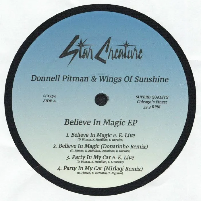 Лицевая сторона обложки — Donnell Pitman & Wings Of Sunshine — Believe In Magic