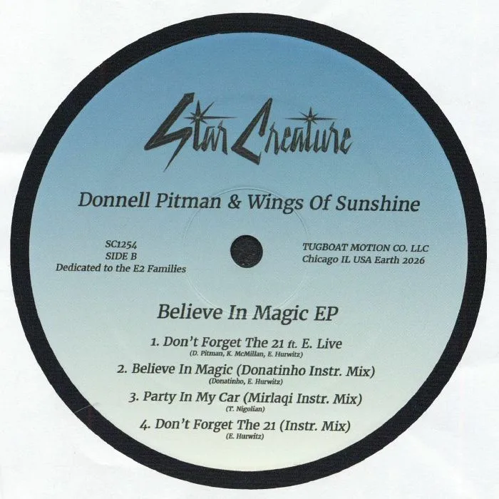Обратная сторона обложки — Donnell Pitman & Wings Of Sunshine — Believe In Magic