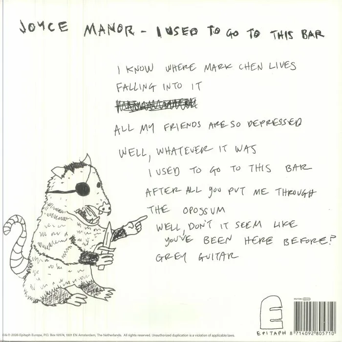 Обратная сторона обложки — Joyce MANOR — I Used To Go To This Bar