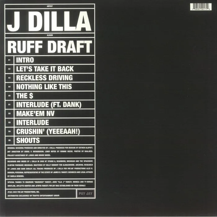 Back cover — J DILLA — Ruff Draft: Dilla's Mix
