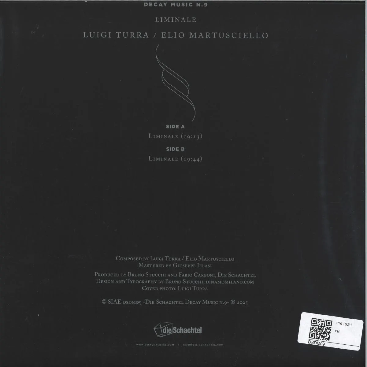 Обратная сторона обложки — Luigi Turra&Elio Martusciello — Decay Music n.9: Liminale