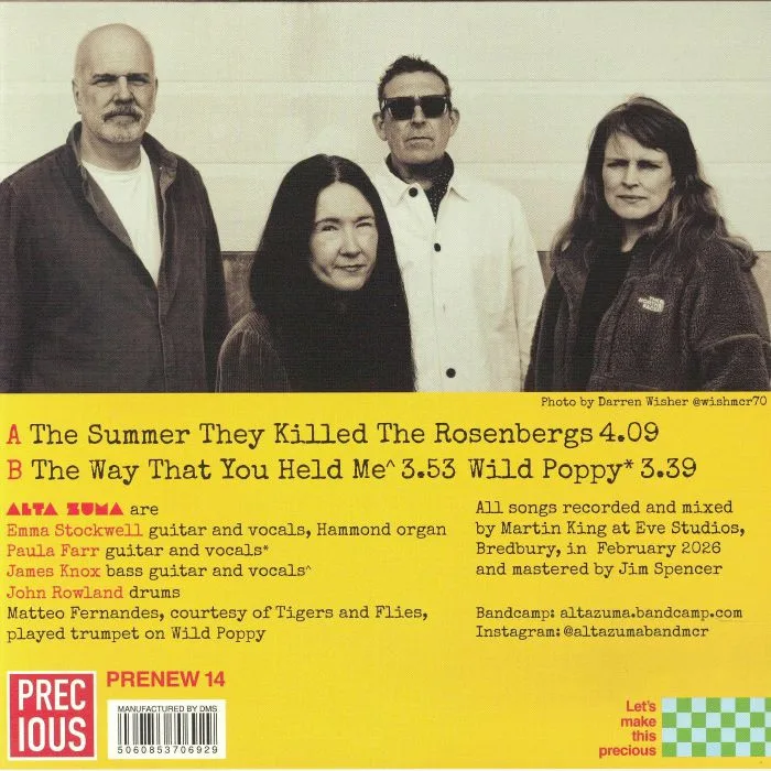Back cover — ALTA ZUMA — The Rosenbergs EP