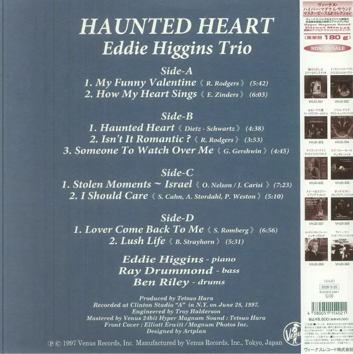 Back cover — EDDIE HIGGINS TRIO — Haunted Heart (reissue) (B-STOCK)