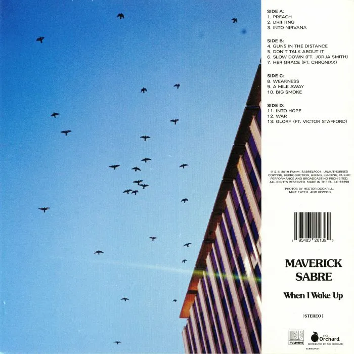 Back cover — MAVERICK SABRE — When I Wake Up