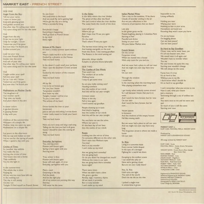 Back cover — MARKET EAST — French Street